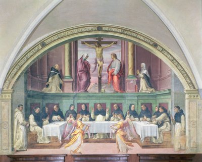 The Supper of St. Dominic, lunette by Giovanni Antonio Sogliani